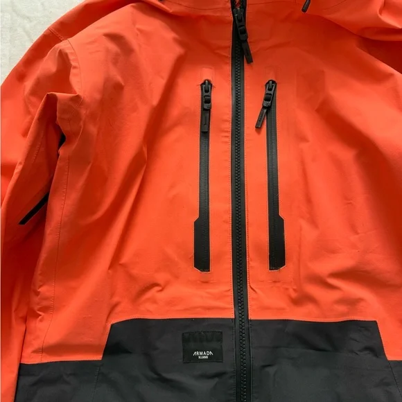 Armada Women’s Gortex Orange/ Coral and Black Hooded Jacket Sz M - Picture 2 of 3